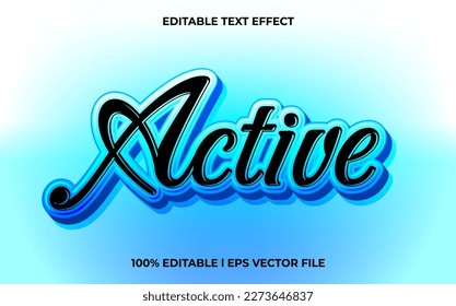 active 3d text effect and editable text, template 3d style use for tittle
