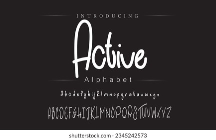 Active Best Alphabet Painting Paint Brush Beauty Script Logotype Font lettering handwritten