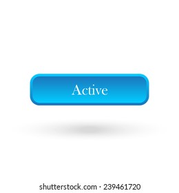 Active   blue vector button for a site