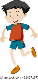 Active boy simple cartoon character illustration