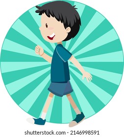Active boy simple cartoon character illustration