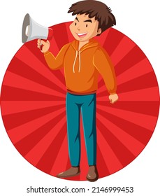 Active boy simple cartoon character illustration