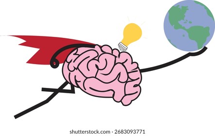 Guardar Cerebro activo puede ilustración del mundo