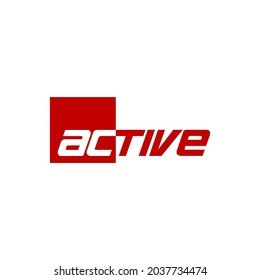 Active brand logo with red square.