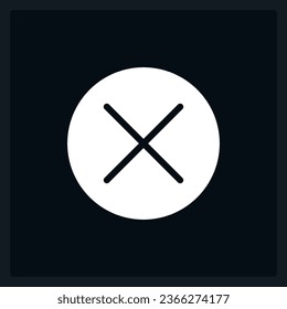 Active cancel button UI element template. Editable isolated vector dashboard component. Flat user interface. Visual data presentation. Web design widget for mobile application with dark theme