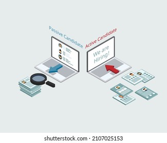 active candidate which actively looking for new job and passive candidate who is not looking for a new job