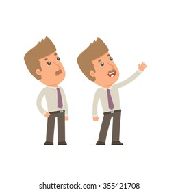 Active Character Broker making presentation of new services to the customer. Poses for interaction with other characters from this series