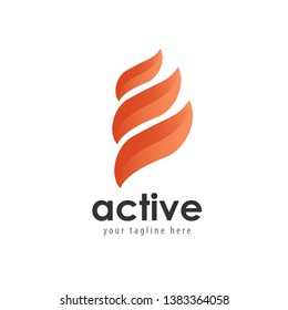 active Company Logo Vector Template Design Illustration