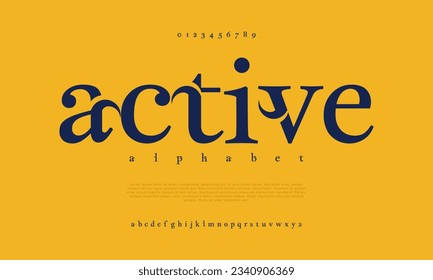 Active creative vintage alphabet font. Digital abstract moslem, futuristic, fashion, sport, minimal technology typography. Simple numeric vector illustration