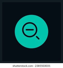 Active decrease zoom UI element template. Editable isolated vector dashboard component. Flat user interface. Visual data presentation. Web design widget for mobile application with dark theme