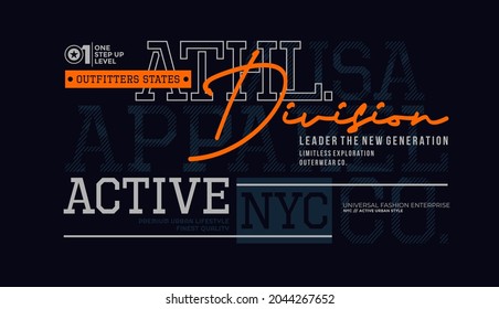 Active Division, Modern And Stylish Typography Slogan. Colorful Abstract Design With Camouflage  And The Lines Style. Vector Illustration For Print Tee Shirt, Background, Typography, Poster And More.