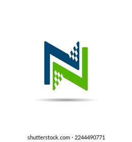 Aktiver und dynamischer Buchstabe N. Firmenname Anfangslogo Möglichkeit, Unternehmen oder Unternehmen im Allgemeinen zu identifizieren.