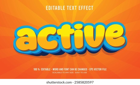 active editable text effect, active editable 3d text