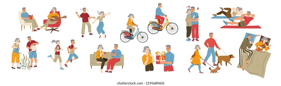 Active Elderly Characters Hobby Senior Men Stock Vector (Royalty Free ...