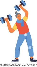 Personagem de Pessoas Idosas Ativas com Design Plano. Ilustração de vetor