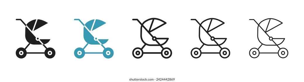 Active Family Jogging Vector Icon Set. Parent runner journey vector symbol for UI design.