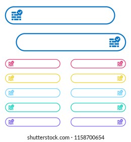 Active firewall icons in rounded color menu buttons. Left and right side icon variations.