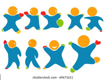 active funny people silhouette