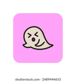 Active ghost flying line icon. Flying, fear, horror. Halloween concept. Vector illustration can be used for topics like frightening, boo, phantom