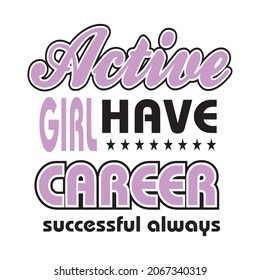 active girl vector illustration - editable - for girl shirt
