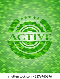 Active green mosaic emblem