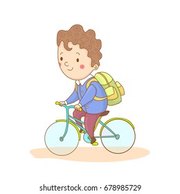 Kid Riding A Bike Stock Vectors Images Vector Art Shutterstock