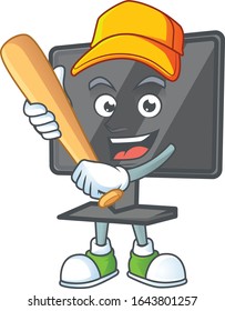 Un estilo de diseño de mascota saludable y activo que juega al béisbol