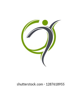Active human characters, fitness and health abstract logo, logo template vector illustrations, active human logo, medical, web