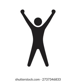 Active human figure performing star jump exercise raising hands legs apart showing fitness health energy sport vitality gymnastics movement pose