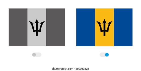 An Active and Inactive Illustrated Country Flag of  Barbados