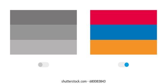 An Active and Inactive Illustrated Country Flag of  Armenia