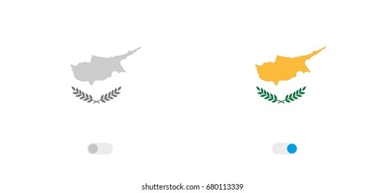 An Active and Inactive Illustrated Country Flag of  Cyprus