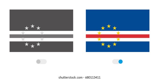 An Active and Inactive Illustrated Country Flag of  Cape Verde