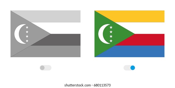 An Active and Inactive Illustrated Country Flag of  Comoros