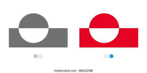 An Active and Inactive Illustrated Country Flag of  Greenland