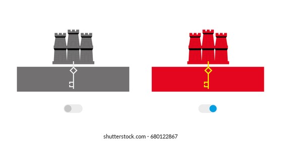 An Active and Inactive Illustrated Country Flag of  Gibraltar