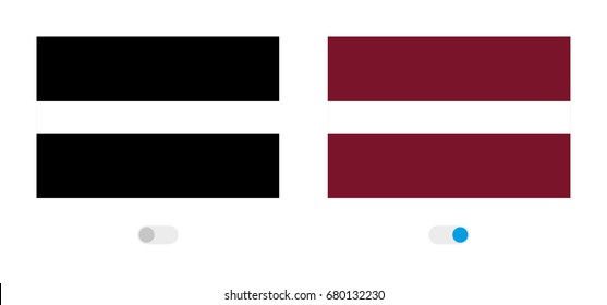 An Active and Inactive Illustrated Country Flag of  Latvia