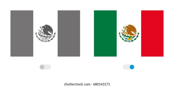 An Active and Inactive Illustrated Country Flag of  Mexico
