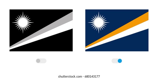 An Active and Inactive Illustrated Country Flag of  Marshall Islands