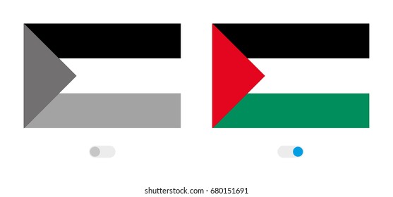 An Active and Inactive Illustrated Country Flag of  Palestine