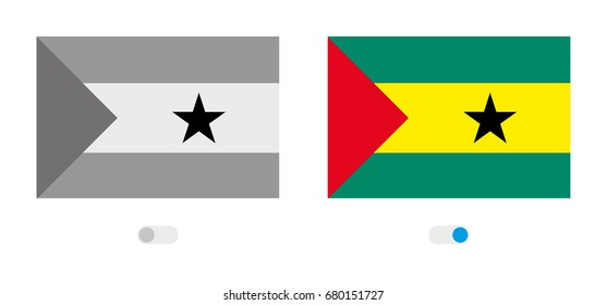 An Active and Inactive Illustrated Country Flag of  Sao Tome E Principe