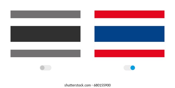 An Active and Inactive Illustrated Country Flag of  Thailand