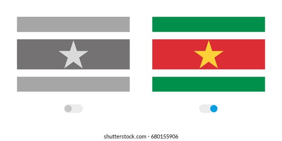 An Active and Inactive Illustrated Country Flag of  Suriname