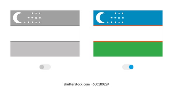 An Active and Inactive Illustrated Country Flag of  Uzbekistan