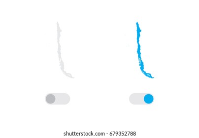 An Active and Inactive Illustrated Country Shape of  Chile