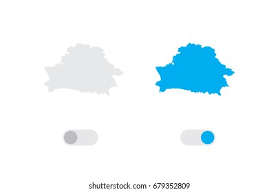 An Active and Inactive Illustrated Country Shape of  Belarus