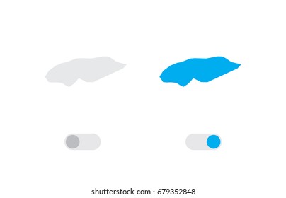 An Active and Inactive Illustrated Country Shape of  Bahamas