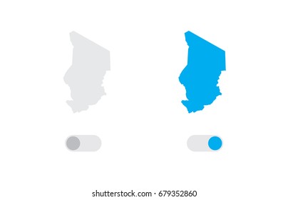 An Active and Inactive Illustrated Country Shape of  Chad