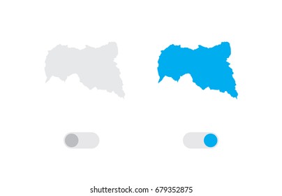 An Active and Inactive Illustrated Country Shape of Central African Republic