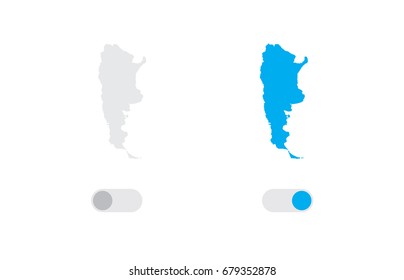 An Active and Inactive Illustrated Country Shape of  Argentina